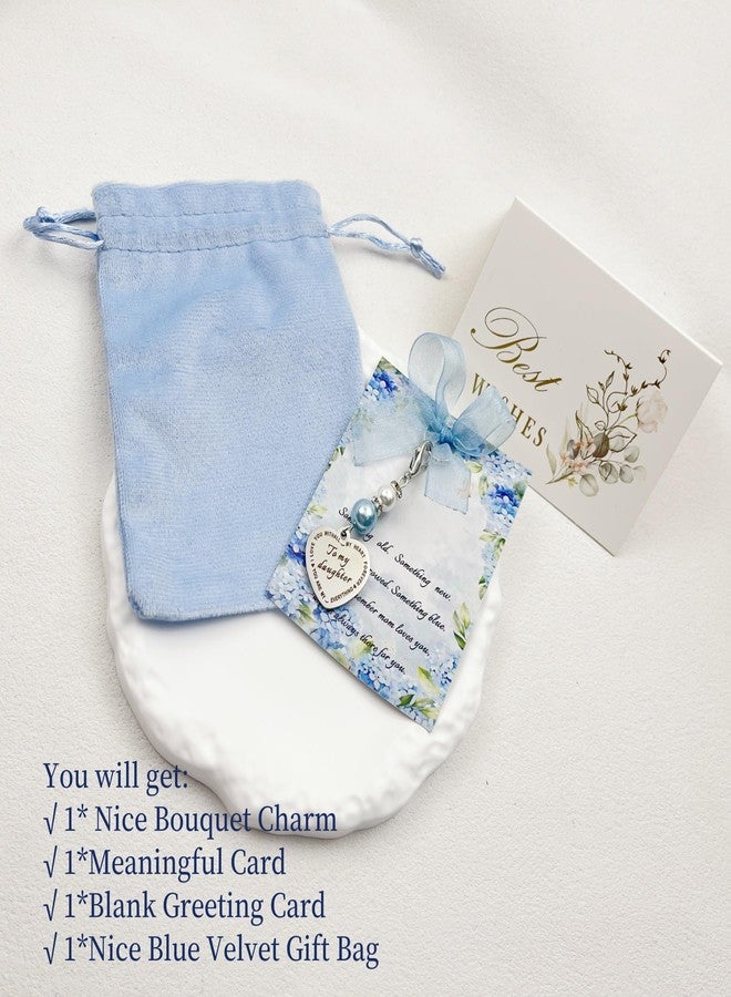 Dorla Cool Something Blue Charm Gift for Bride,Blue Bridal Bouquet Garter Charm,Bridal Shower Gift,Wedding Day Bride to be Accessories from Mom Dad (Mom) - Image 5